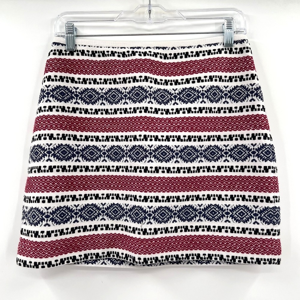 MADEWELL Women's Size 0 Gamine Jacquard Tribal Geometric Print Lined Mini Skirt